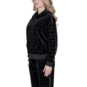 Armani Exchange Schwarzer Polyester-Kapuzenpulli