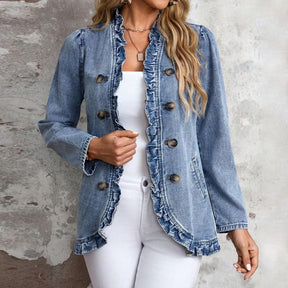 Chic & Komfortable Langärmelige Herbsts-Outerwear - Kragenlos & Uni