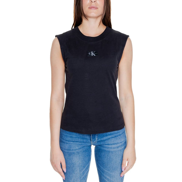 Calvin Klein Jeans Schwarzes T-Shirt aus Baumwolle