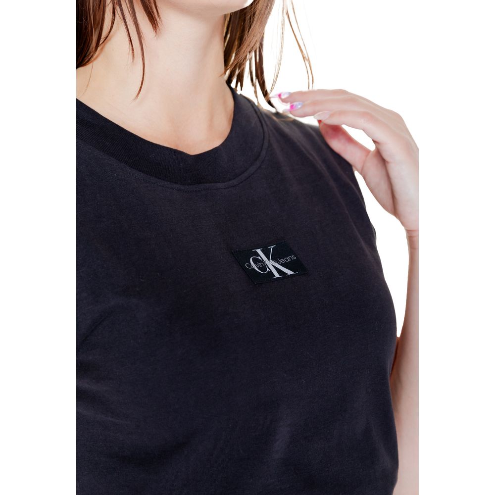 Calvin Klein Jeans Schwarzes T-Shirt aus Baumwolle