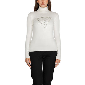 Guess Weißer Viskose-Rollkragenpullover