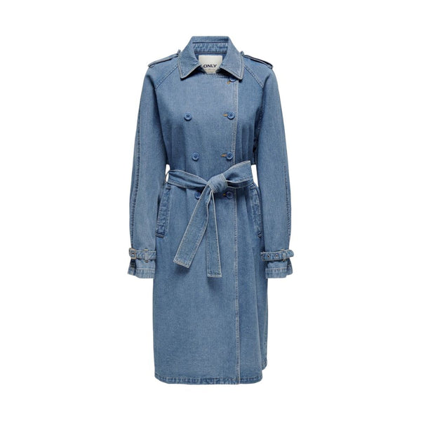 Only Blauer Trenchcoat aus Baumwolle