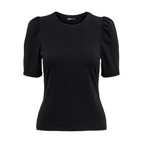 Only Schwarzes T-Shirt aus Baumwolle
