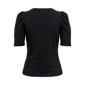 Only Schwarzes T-Shirt aus Baumwolle
