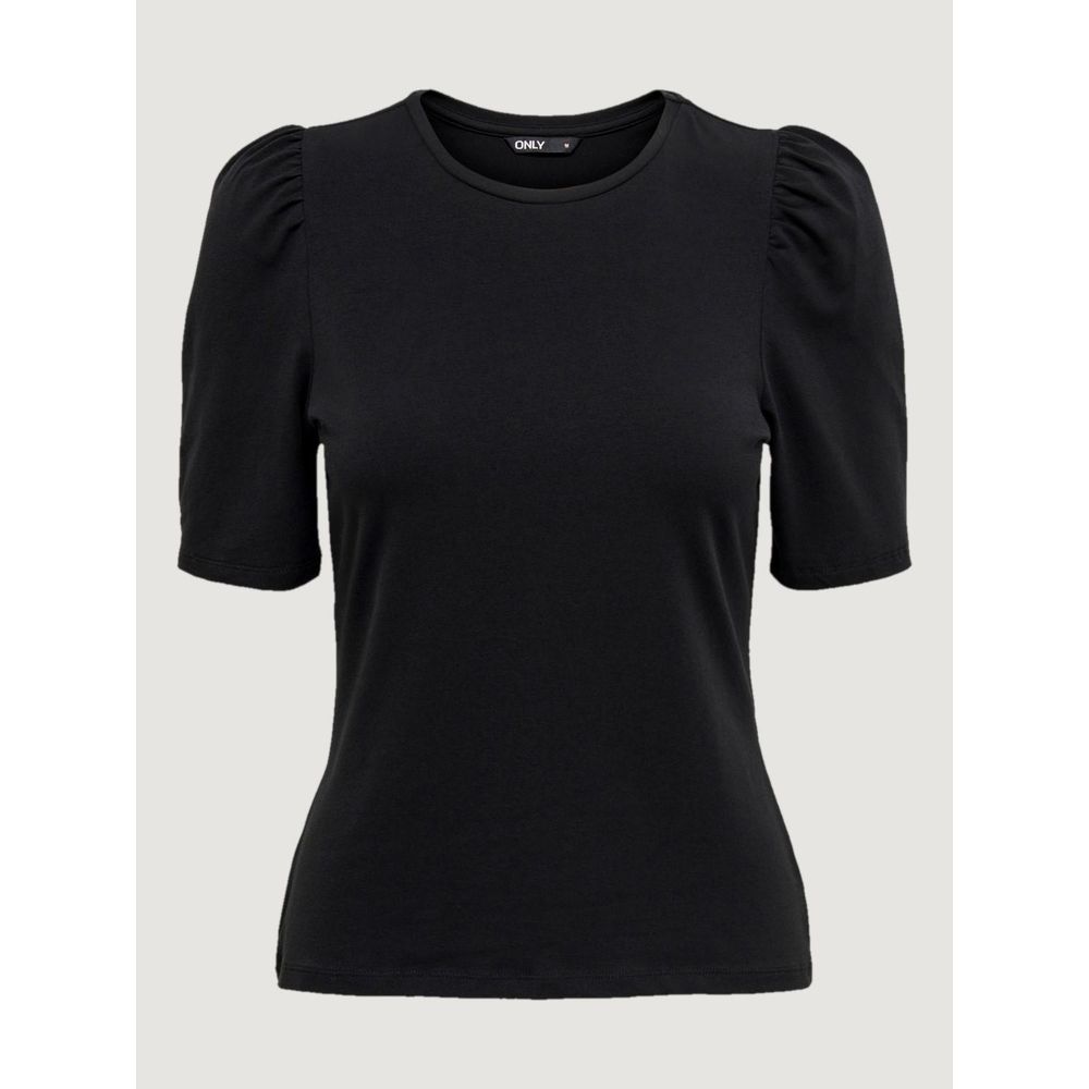 Only Schwarzes T-Shirt aus Baumwolle