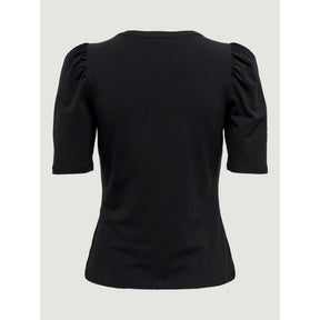 Only Schwarzes T-Shirt aus Baumwolle