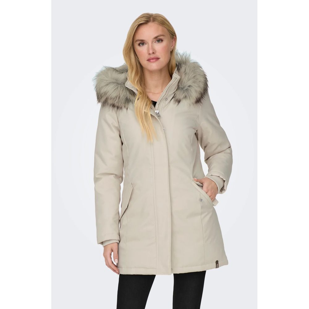 Only Beigefarbener Polyester-Parka