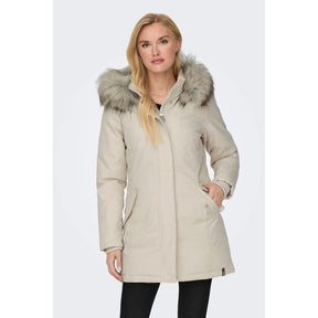 Only Beigefarbener Polyester-Parka