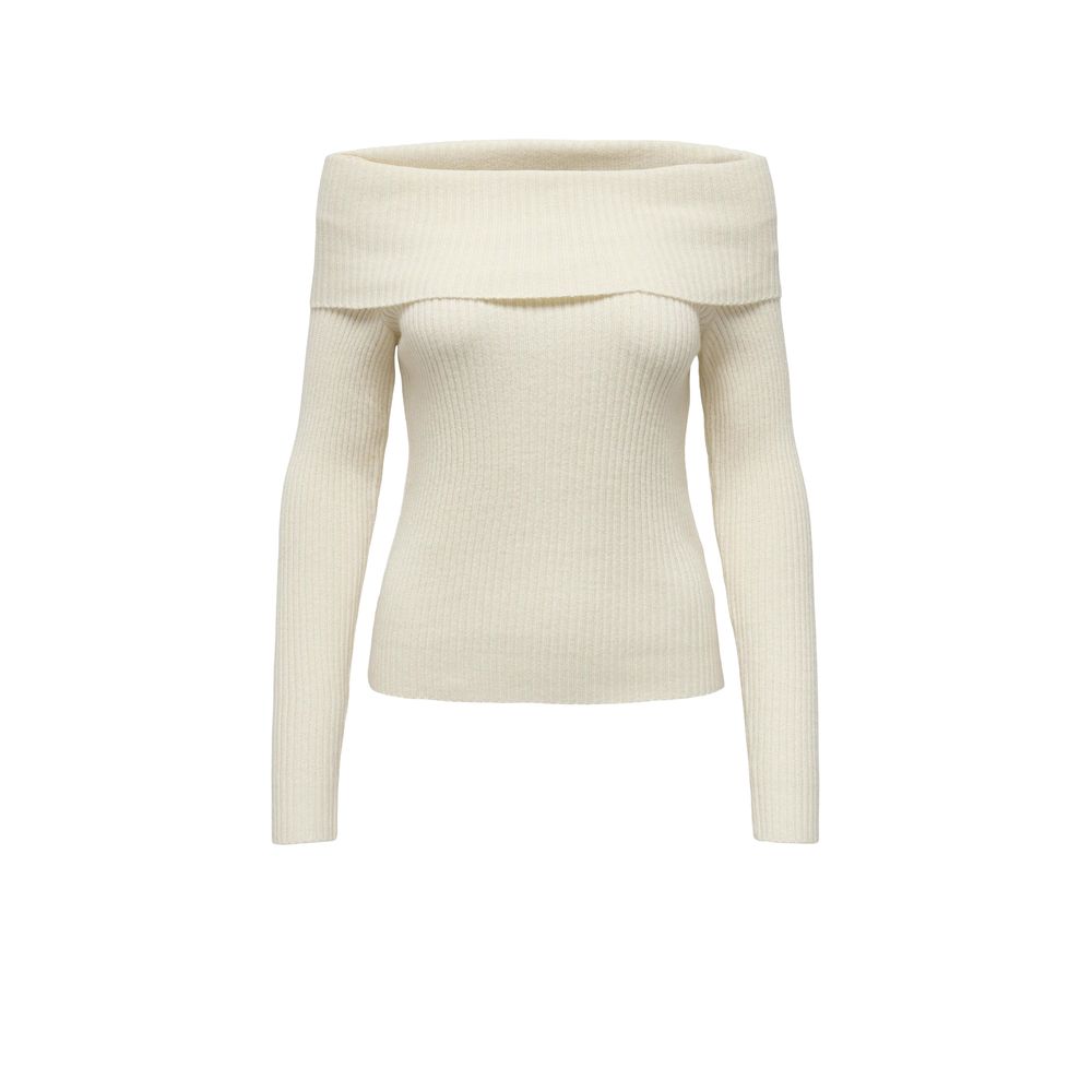 Only Cremefarbener Viskose-Pullover