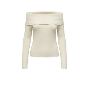 Only Cremefarbener Viskose-Pullover