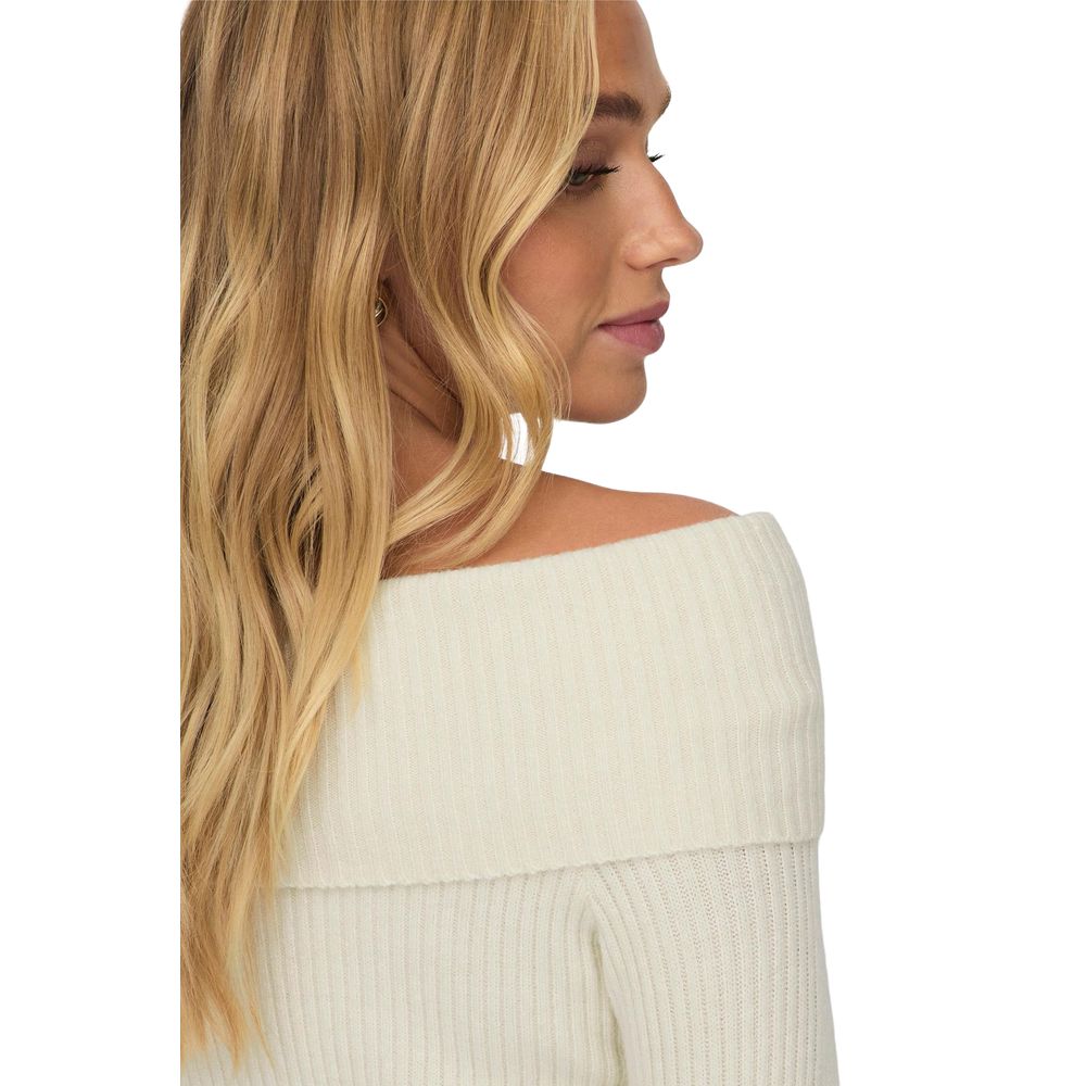 Only Cremefarbener Viskose-Pullover