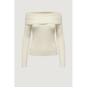 Only Cremefarbener Viskose-Pullover