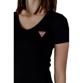 Guess Schwarzes T-Shirt aus Baumwolle