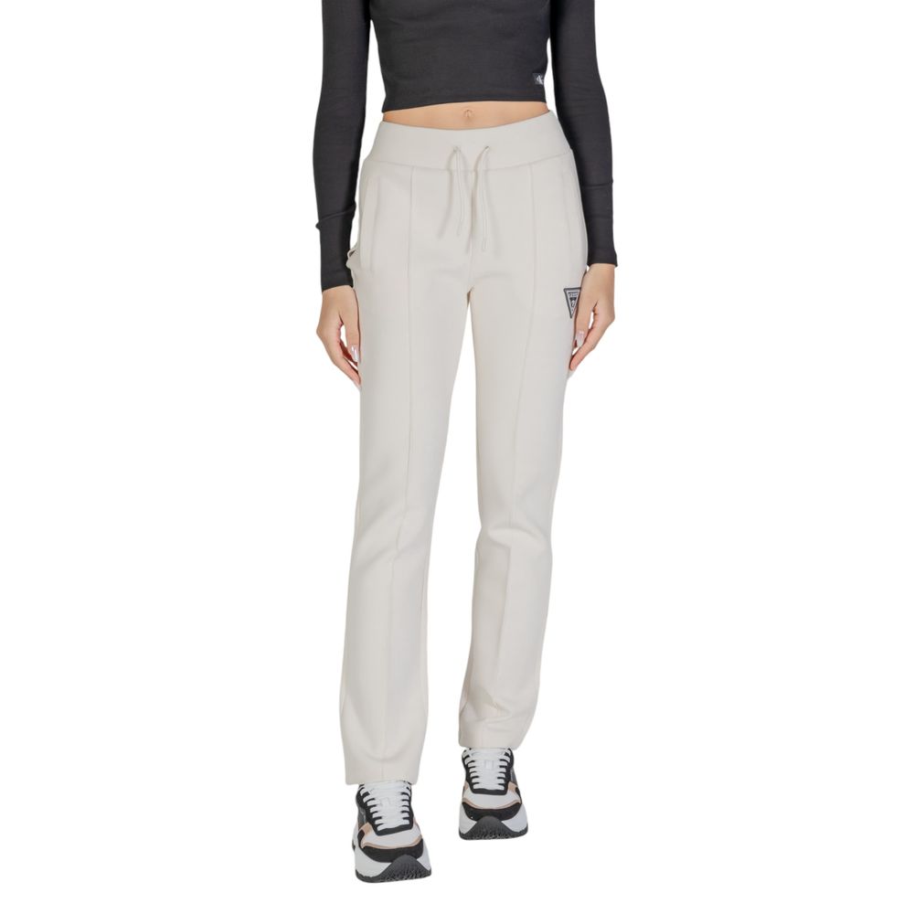 Guess Active Cremefarbene Baumwoll-Jogger Workout-Hose