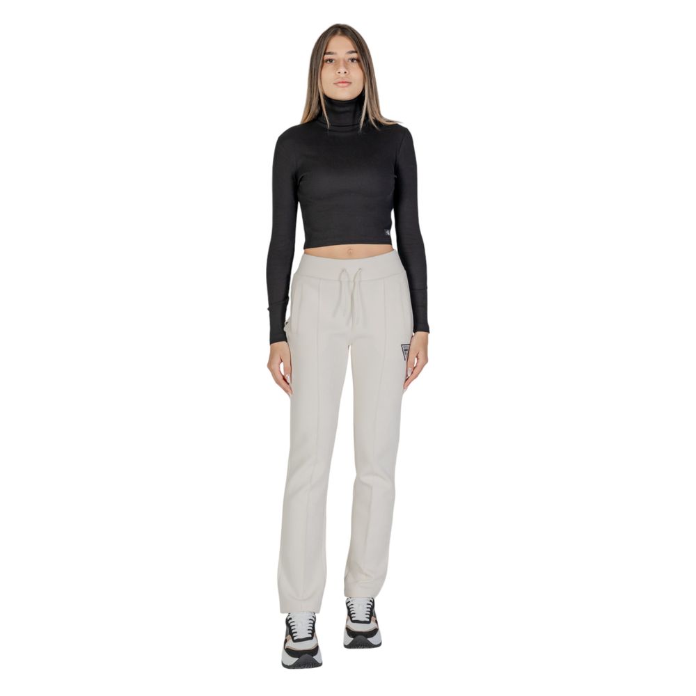 Guess Active Cremefarbene Baumwoll-Jogger Workout-Hose