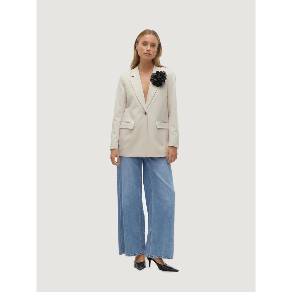 Vero Moda Beigefarbener Polyester-Blazer