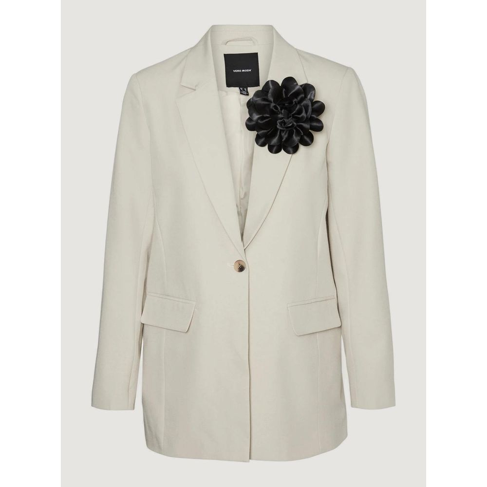Vero Moda Beigefarbener Polyester-Blazer
