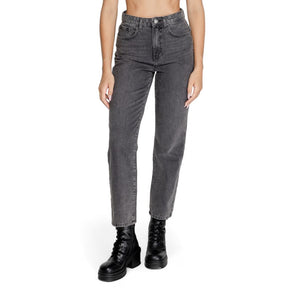 Only Graue Mama-Jeans aus Baumwolle