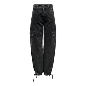Only Schwarze Boyfriend-Jeans aus Baumwolle