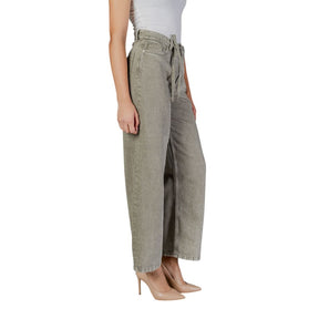 Only Grüne Bootcut-Jeans aus Baumwolle