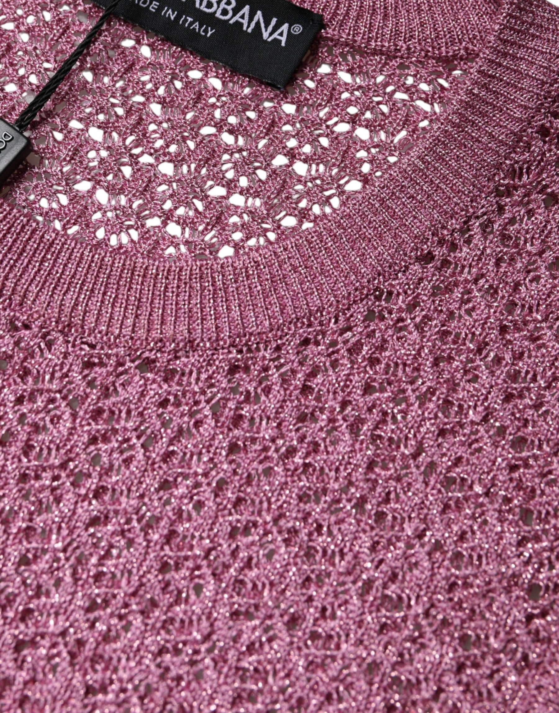 Dolce & Gabbana Pinkes ärmelloses Tank-Top aus Mesh