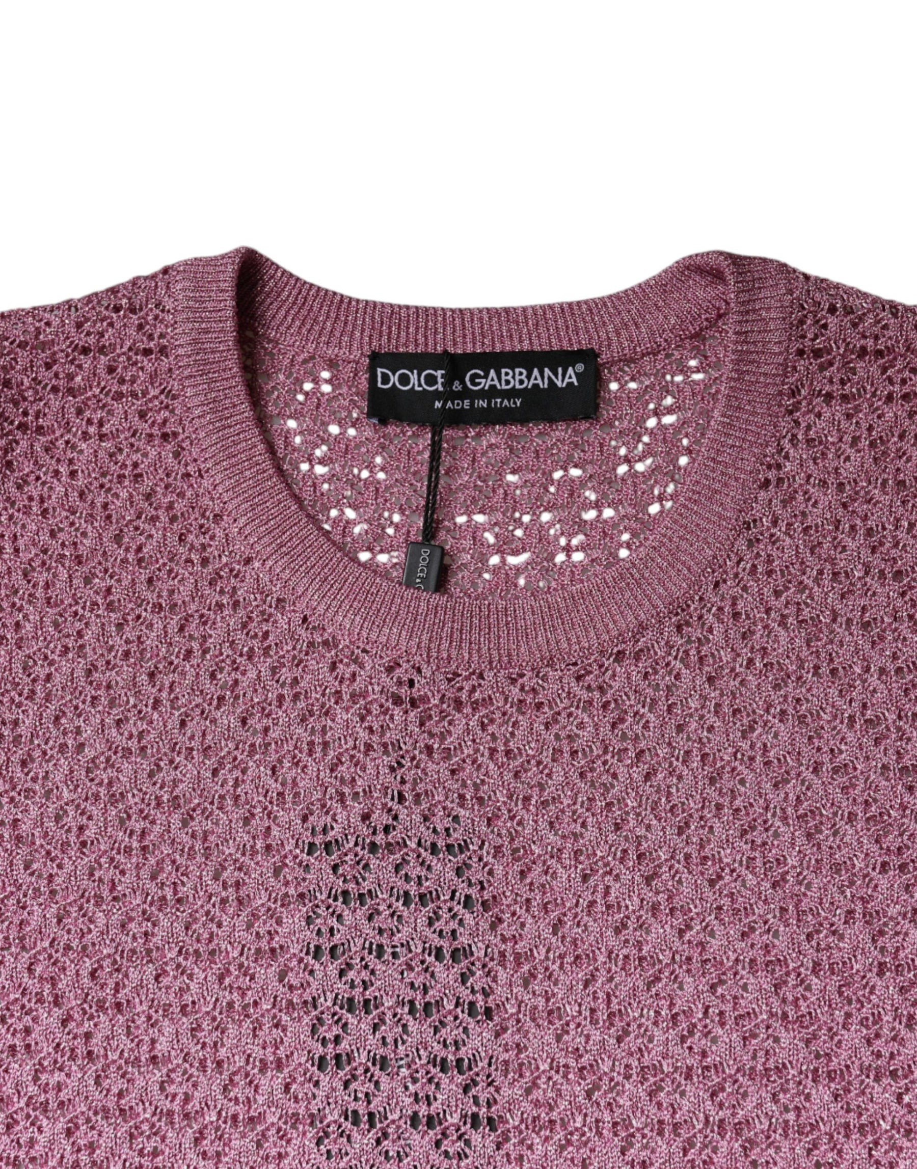 Dolce & Gabbana Pinkes ärmelloses Tank-Top aus Mesh