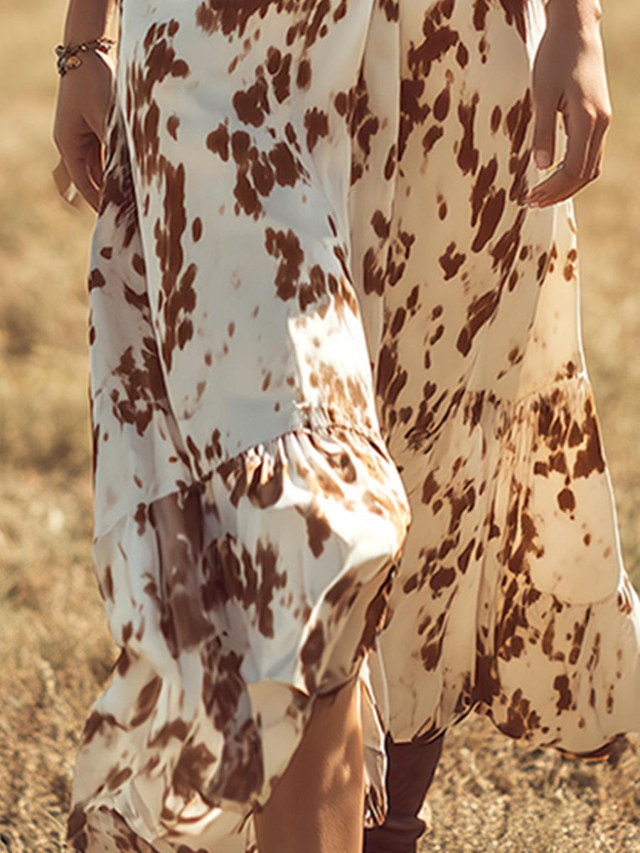 Herbstsfrisch & Chic: Trendy Collared Maxi-Kleid mit Kurzarm & Blumenmuster