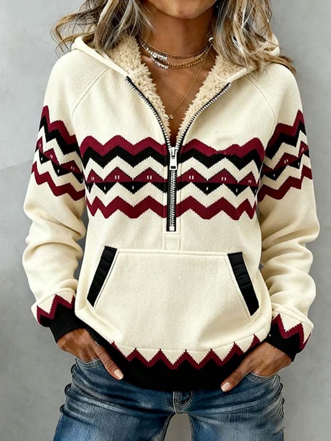 Kuscheliges Damen Winter Hooded Sweatshirt mit Teddyfutter