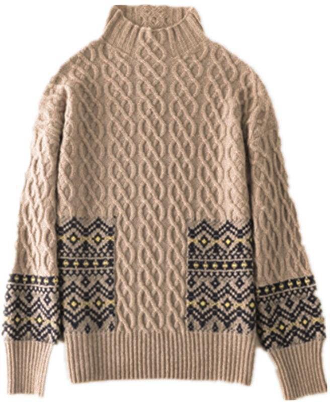 Herbstlicher High Neck Cable-Knit Sweater - Stylisch, Gemütlich & Einzigartig
