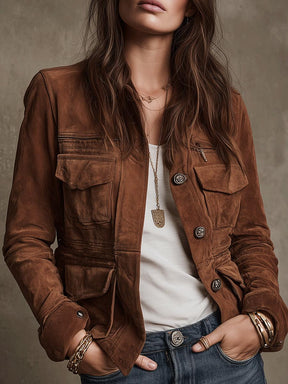Stylische Plain Long Sleeve Collared Jacket - Ihr Must-Have für den Herbst