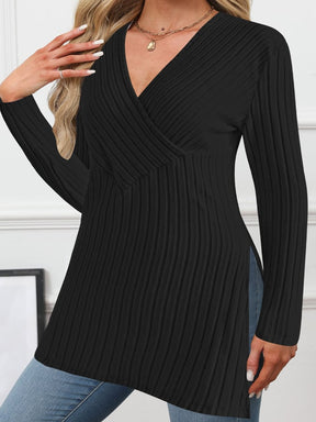 Winter Longsleeve Damen gerippt warm figurbetont creme