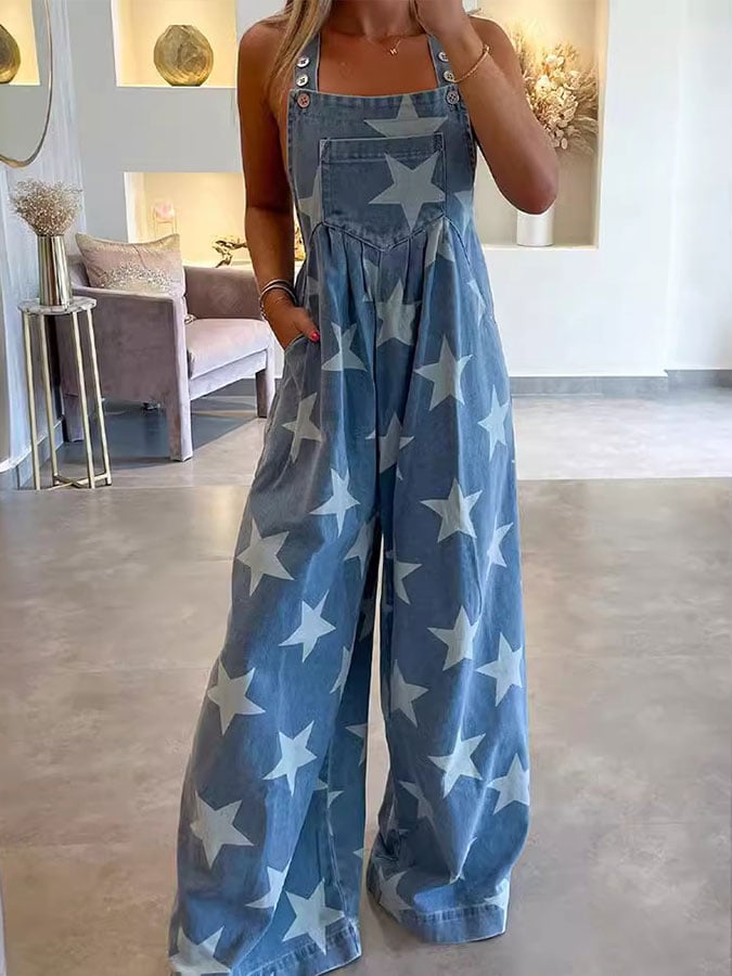 Fresh Blue Ärmelloser Jumpsuit - Modischer Komfort für den Herbstslook