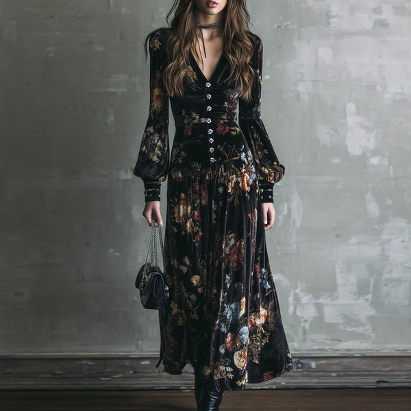 Elegantes, Langärmeliges Schwarz Maxikleid - Der Perfekte Herbstsbegleiter