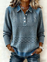 Winter Damen Patchwork Pullover Sweatshirt im Denim Look