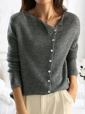 Kuscheliger Herbst-Chic: Simple Plain Long Sleeve Sweater in Baumwolle