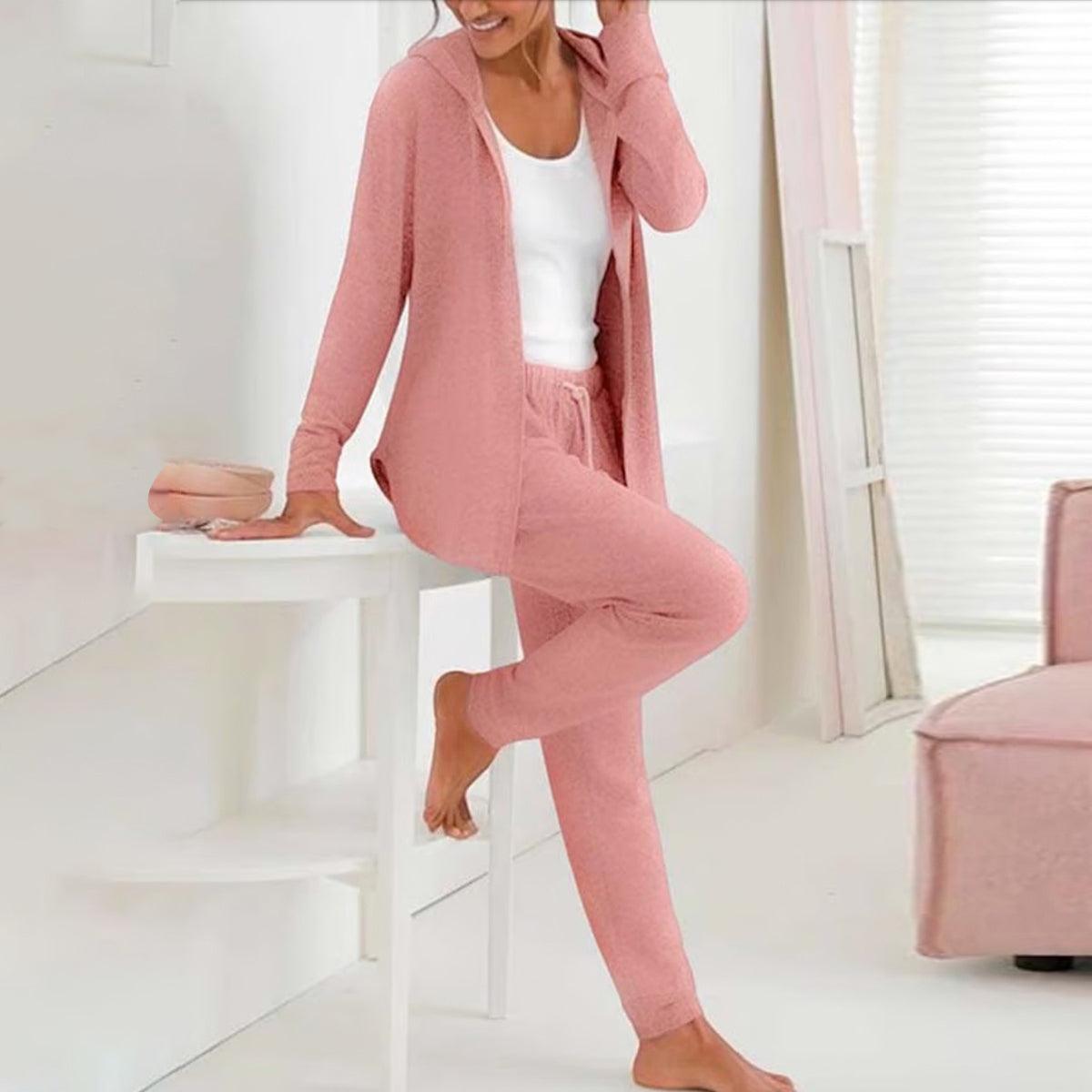 Herbstshaftes Pink Hoodie Set - Stil trifft Komfort