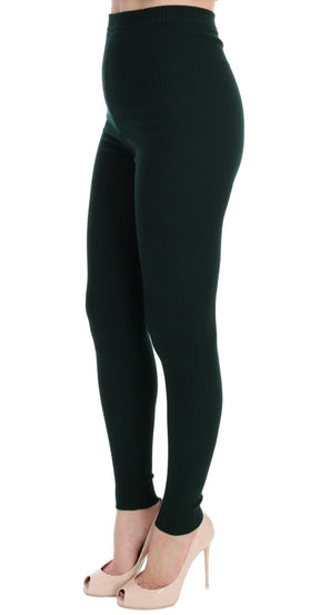Dolce & Gabbana Grüne Woll-Stretch-Strumpfhose