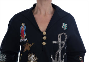 Dolce & Gabbana Blauer Kristall MAMMA Sicily Jacke