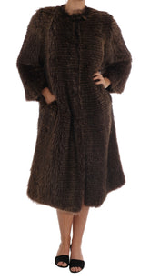 Dolce & Gabbana Brauner Waschbär Pelz Mantel Jacke