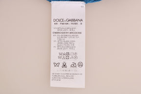 Dolce & Gabbana Blauer Seidenpullover Love is Pullover