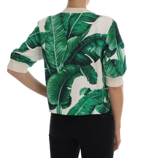 Dolce & Gabbana Ananas-Bananen-Pailletten-Pullover mit Rundhalsausschnitt