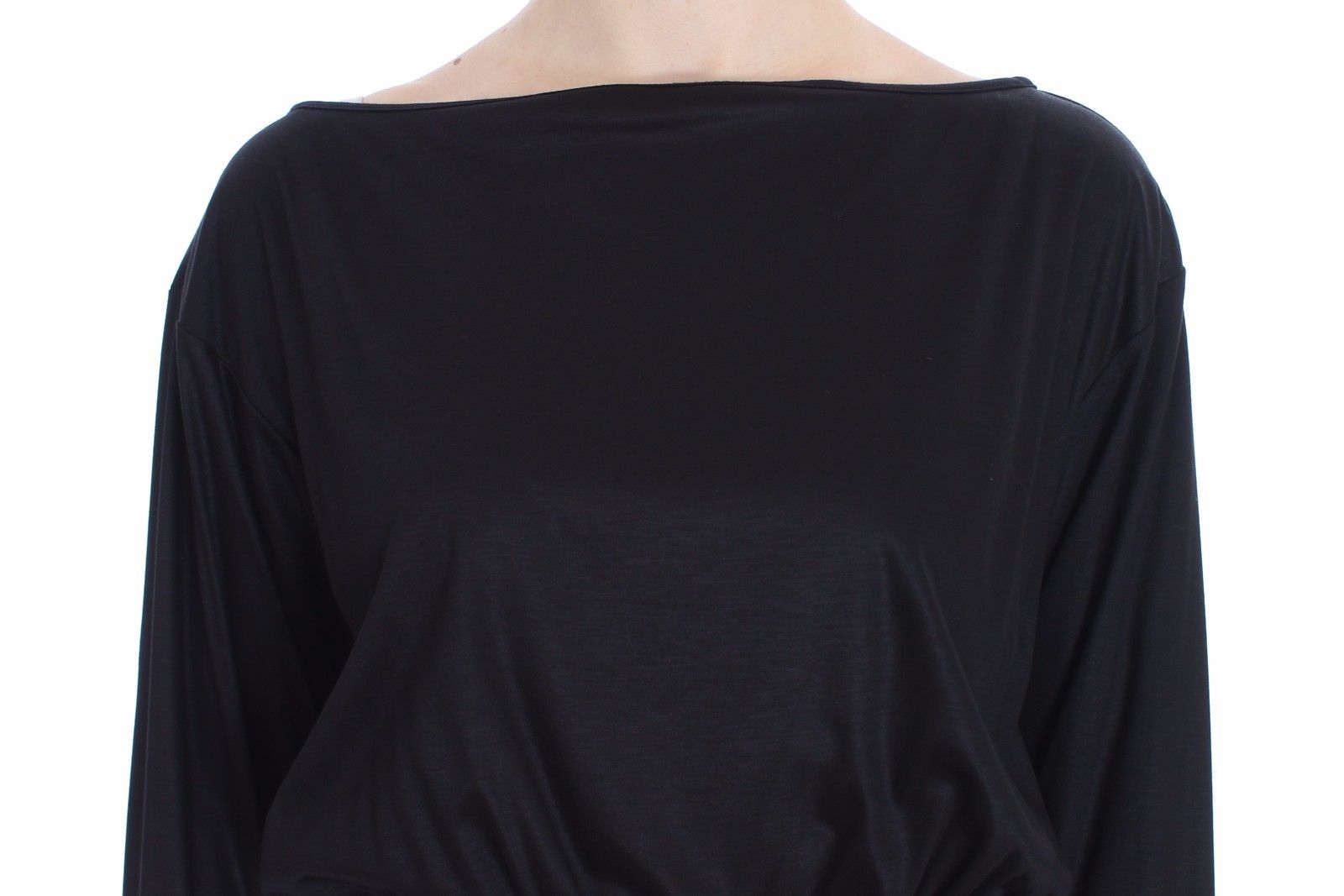 Versace Jeans Schwarzes Modal-Seiden-Shift-Kniekleid