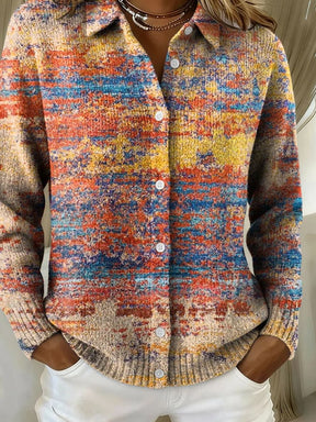 Bunter Winter Cardigan Damen warm kuschelig multicolor S–5XL