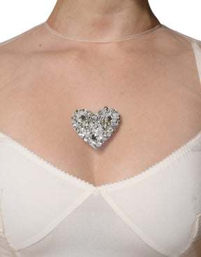 Dolce & Gabbana Weißes durchsichtiges Tüll-Bustier Bodycon Midikleid