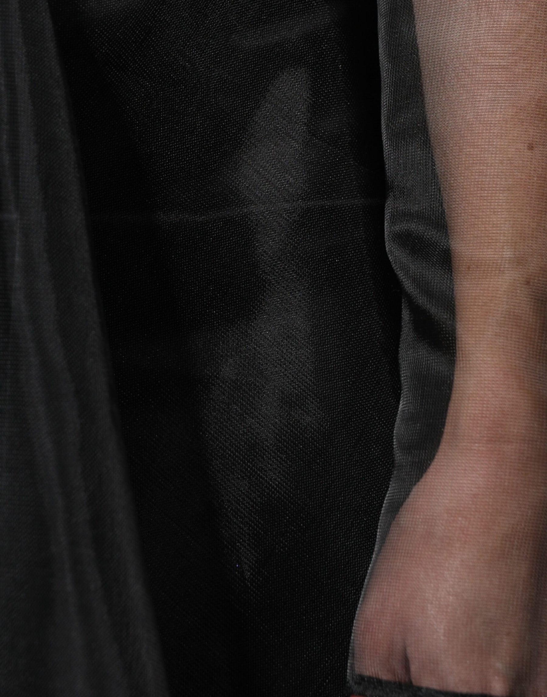 Dolce & Gabbana Schwarzes Tüll A-Linie Midi Cocktailkleid Kleid