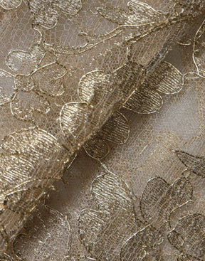 Dolce & Gabbana Goldfarbenes Minikleid mit floraler Spitze in A-Linie und Etui