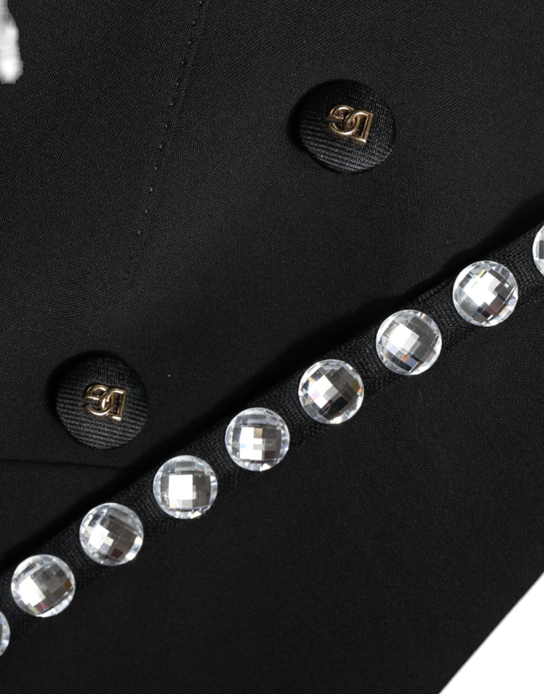 Dolce & Gabbana Schwarzer Crystal Double Breasted Blazer Jacke
