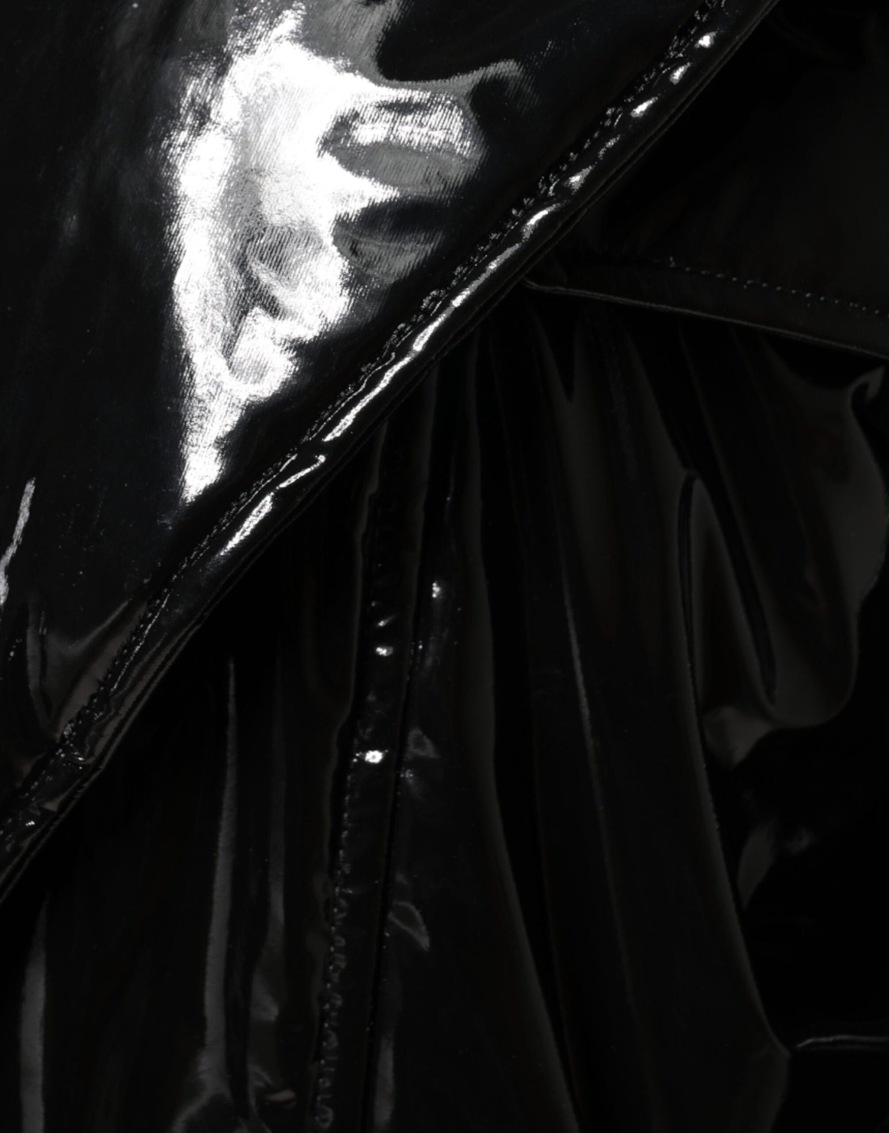 Dolce & Gabbana Schwarze Polyester-Blouson-Jacke mit Knopfleiste