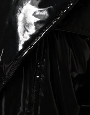 Dolce & Gabbana Schwarze Polyester-Blouson-Jacke mit Knopfleiste