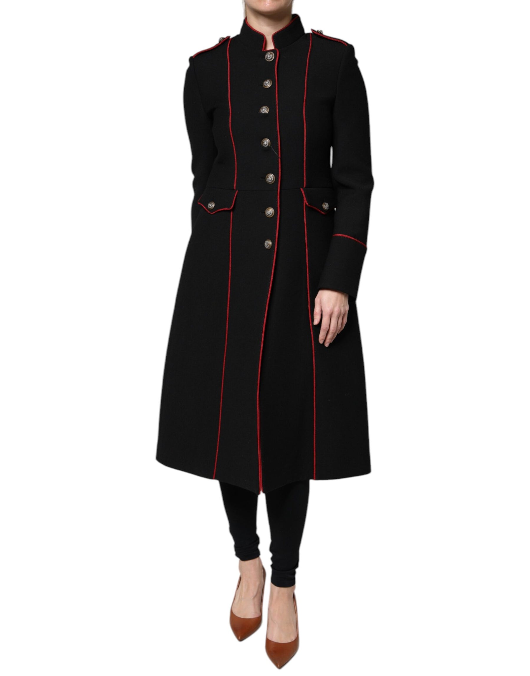 Dolce & Gabbana Schwarzer einreihiger Trenchcoat Jacke